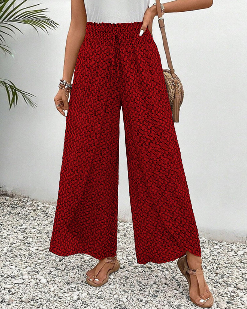 Hose mit weitem Bein und geometrischem Print