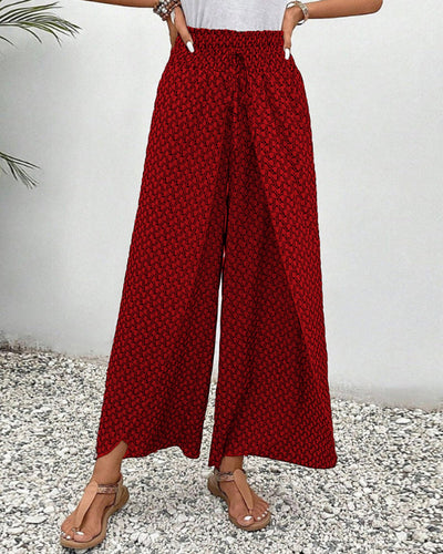 Hose mit weitem Bein und geometrischem Print