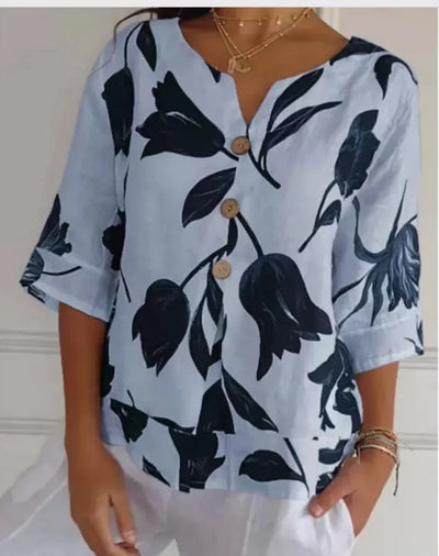 Alisa - Langärmelige Bluse mit Blumen