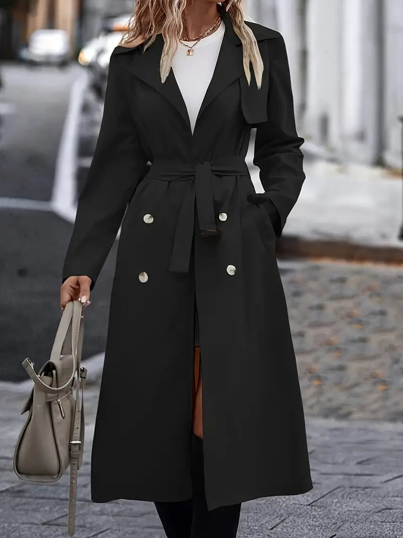 Eleganter Allure Trench mit Gürtel und Revers