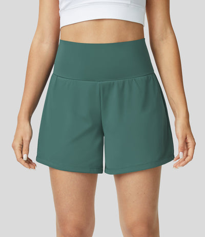 2-in-1-Yoga-Shorts mit hoher Taille, Gesäßtasche und Seitentasche - Joci