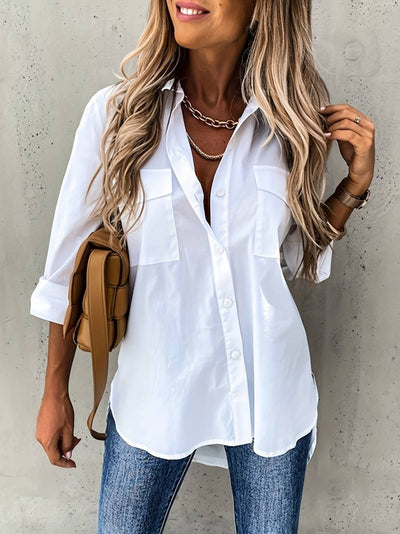 Clara Weißes Button-Down-Hemd