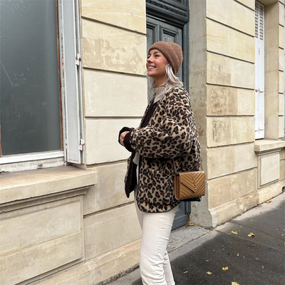 Baylee - Jacke mit Rundhalsausschnitt in Leopardenmuster