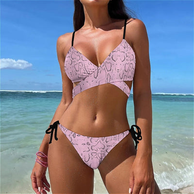 Grace - Bikini-Badeanzug mit Schlangenhaut-Muster