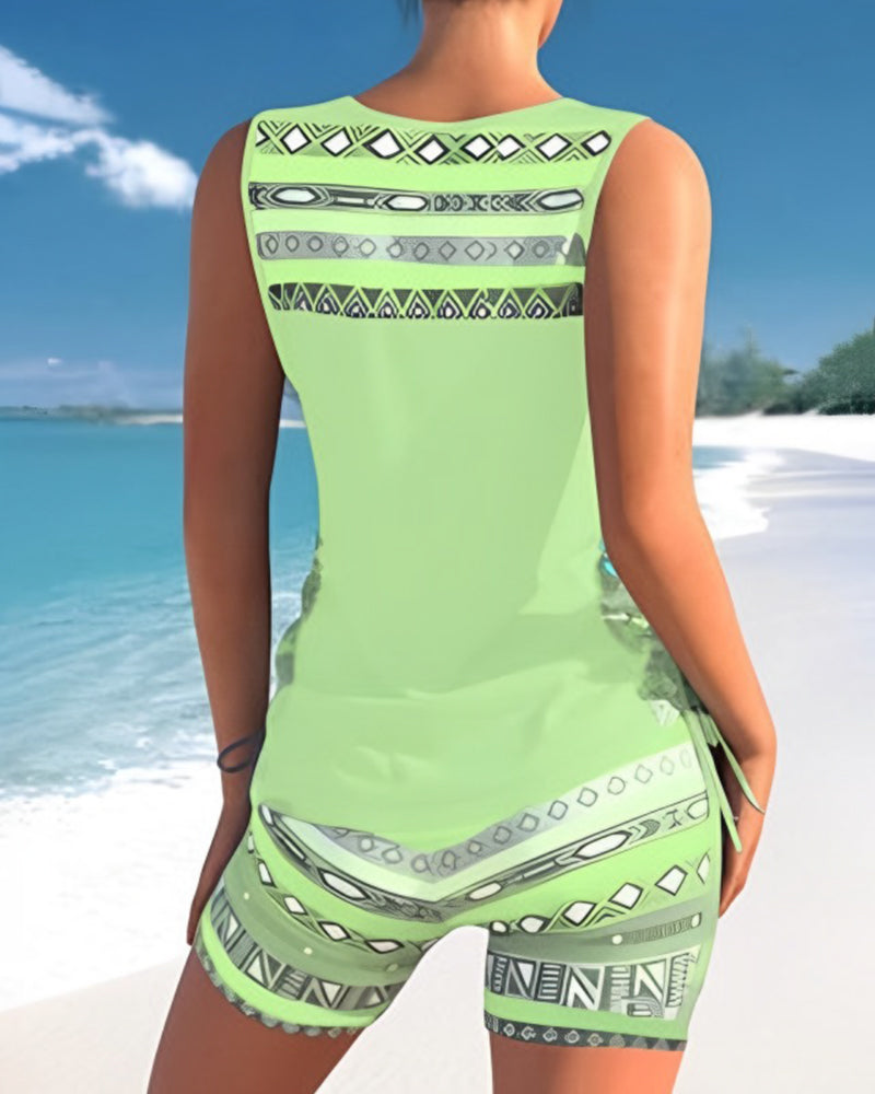 Geometrischer Druck Tankini Set - Sharel