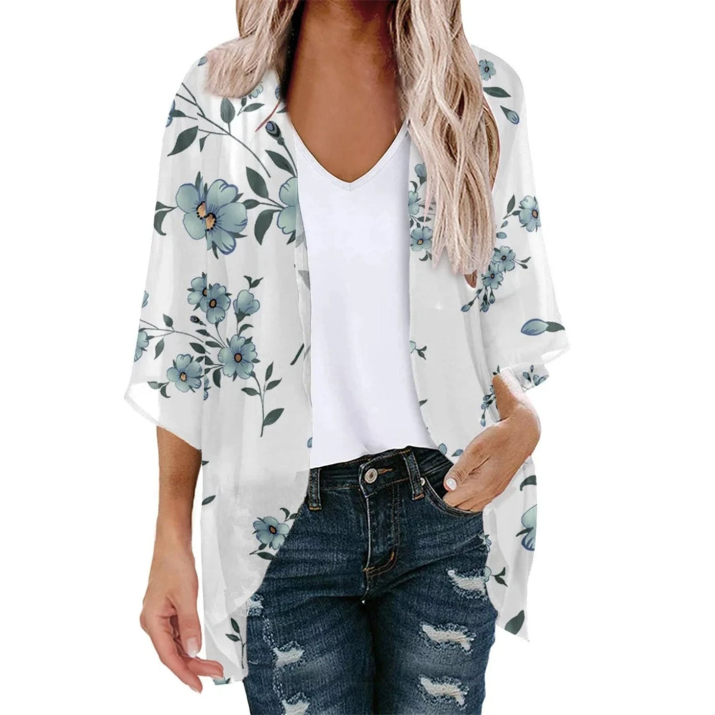 MODA roze fleece lange zomer blouse met bloemenprint