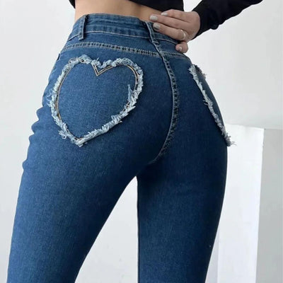 Ara | Hoch taillierte Jeans mit Herzfransen