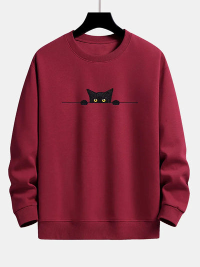 Noah | relax-fit-sweatshirt mit schwarzem katzenprint