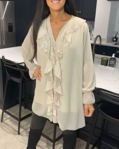 Bluse mit Rüschen und elegantem Stil