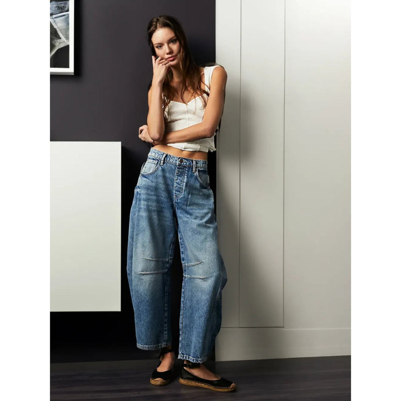 MODA Chique Mid-Rise Barrel Jeans