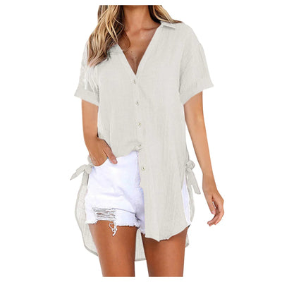 MODA roze gesp lichtgewicht lange zomer blouse