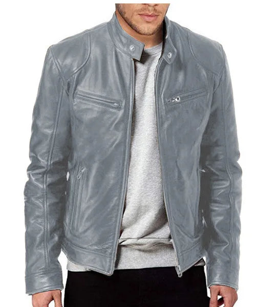 Schlichte Lederjacke für Herren