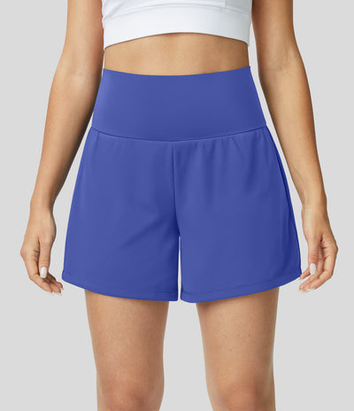 2-in-1-Yoga-Shorts mit hoher Taille, Gesäßtasche und Seitentasche - Joci