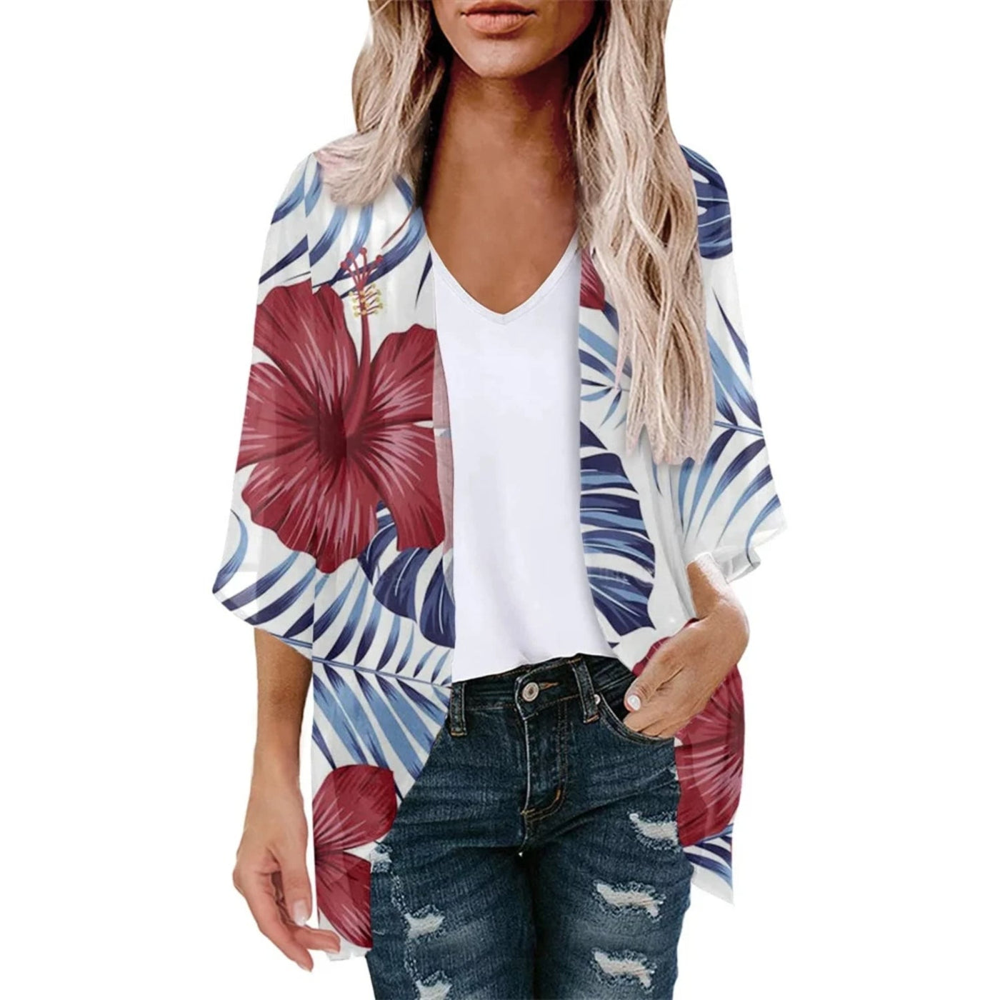 MODA roze fleece lange zomer blouse met bloemenprint