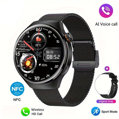 Herren NFC Smartwatch in Schwarz