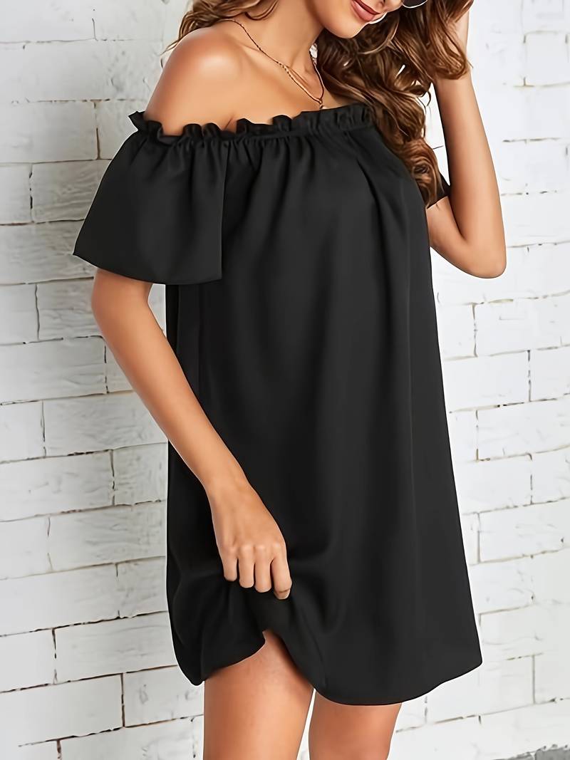 Amelia – schulterfreies sommerkleid mit kurzen armeln