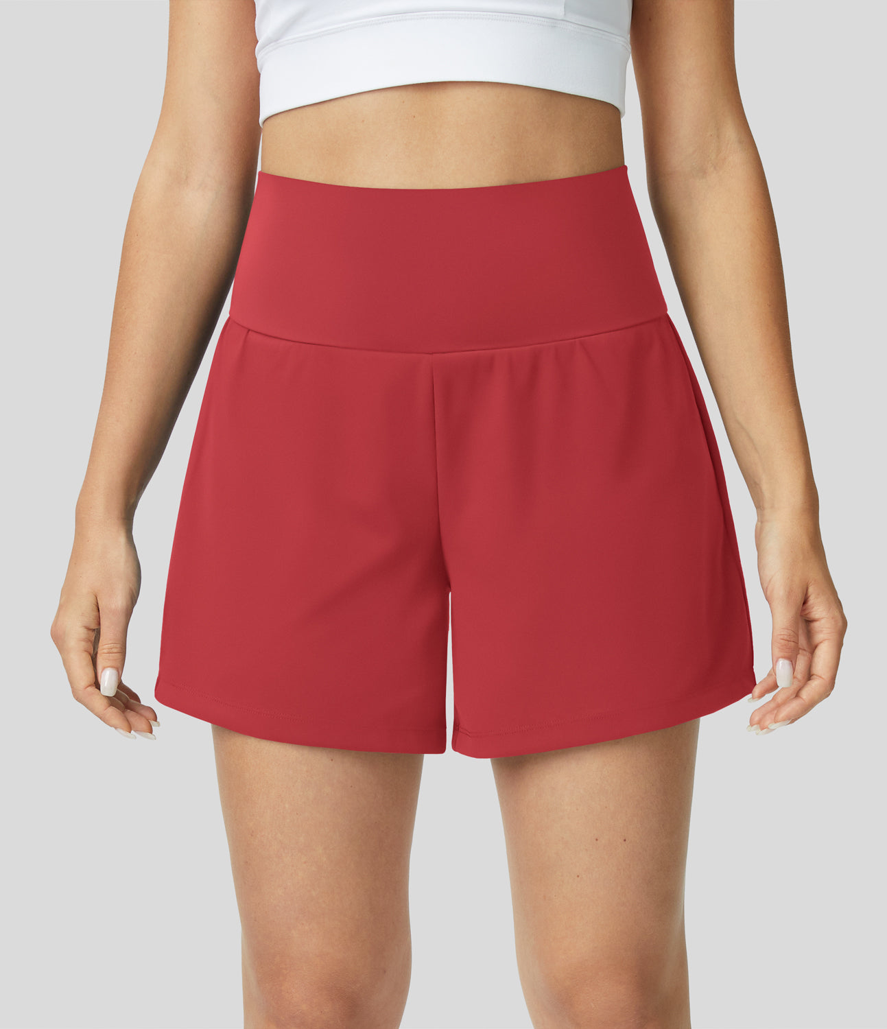 2-in-1-Yoga-Shorts mit hoher Taille, Gesäßtasche und Seitentasche - Joci