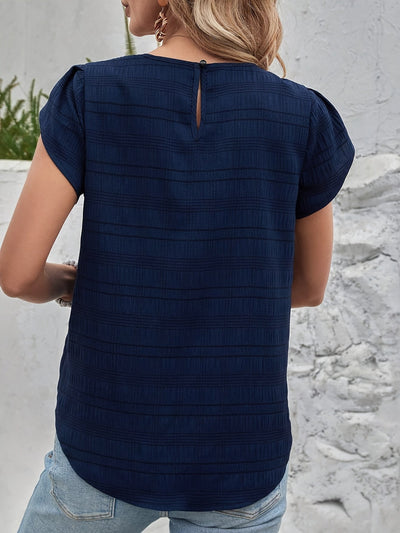 Dunkelblaue Bluse mit Raffungen - Mila