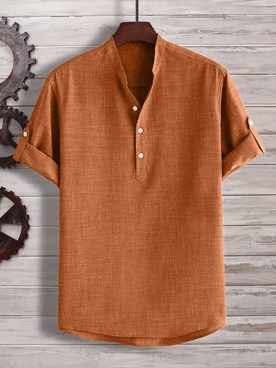 Khaki Henley-Shirt - Lukas