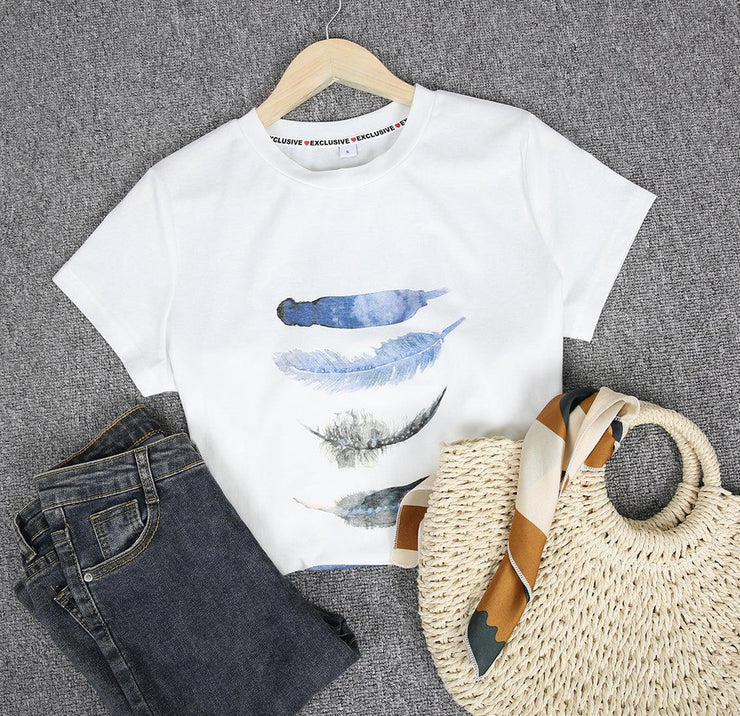 SpringStil® - Freedom Feather T-Shirt mit kurzen Ärmeln