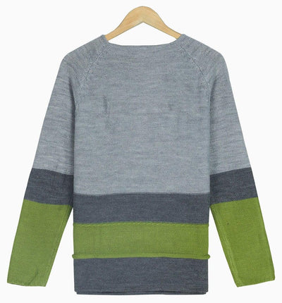 Monci® - Moderner grauer Pullover mit Farbblock