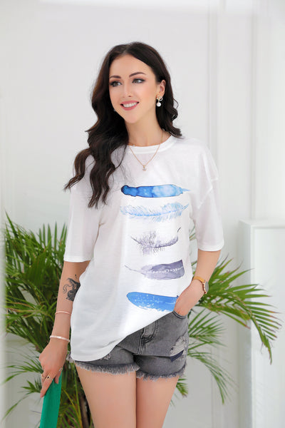 SpringStil® - Freedom Feather T-Shirt mit kurzen Ärmeln