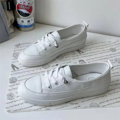 MODA witte comfortabele canvas schoenen met veter