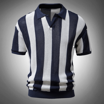 Max - Blaues Streifen-Poloshirt