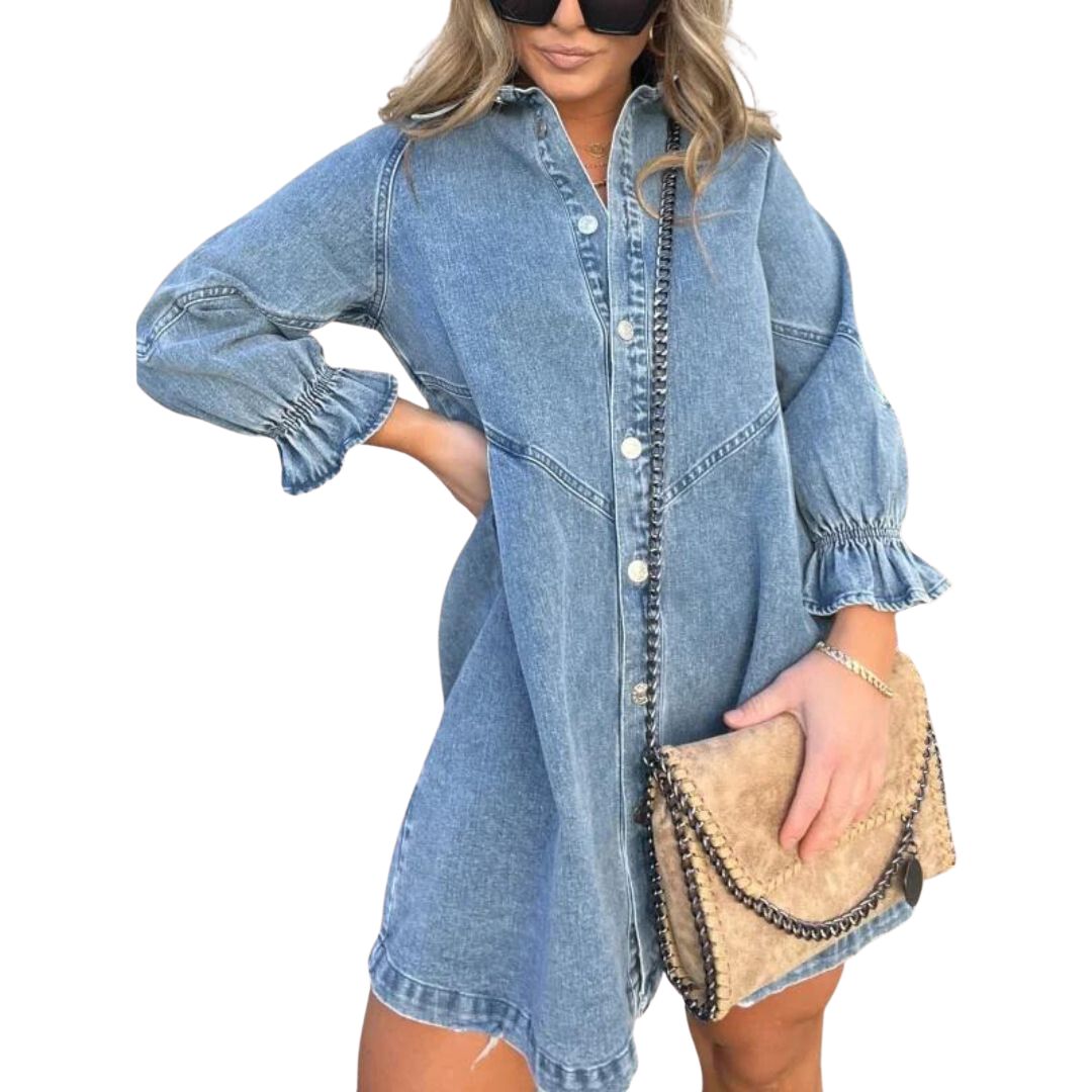 Langärmeliges Denim-Kleid - Julya