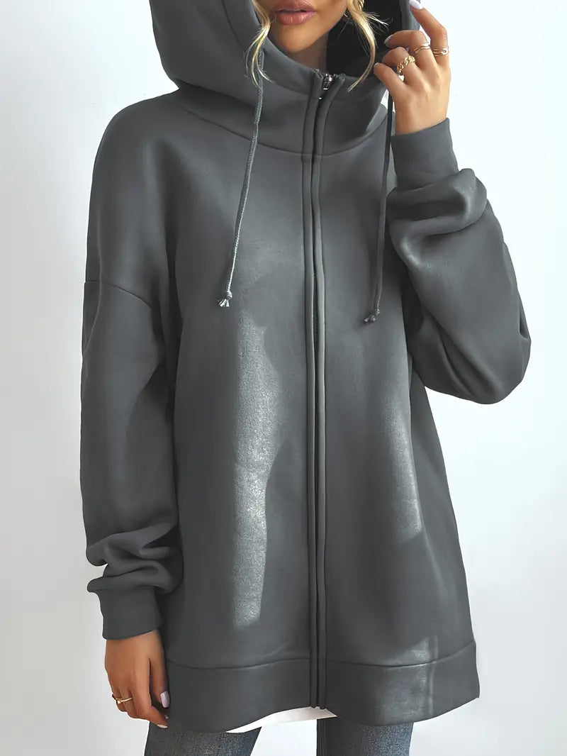 Hoodie met lange mouwen en koord