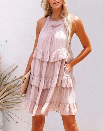 Brenda -Layered Ruffle Casual Swing Kleid