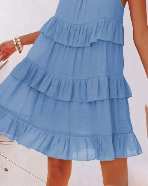 Brenda -Layered Ruffle Casual Swing Kleid