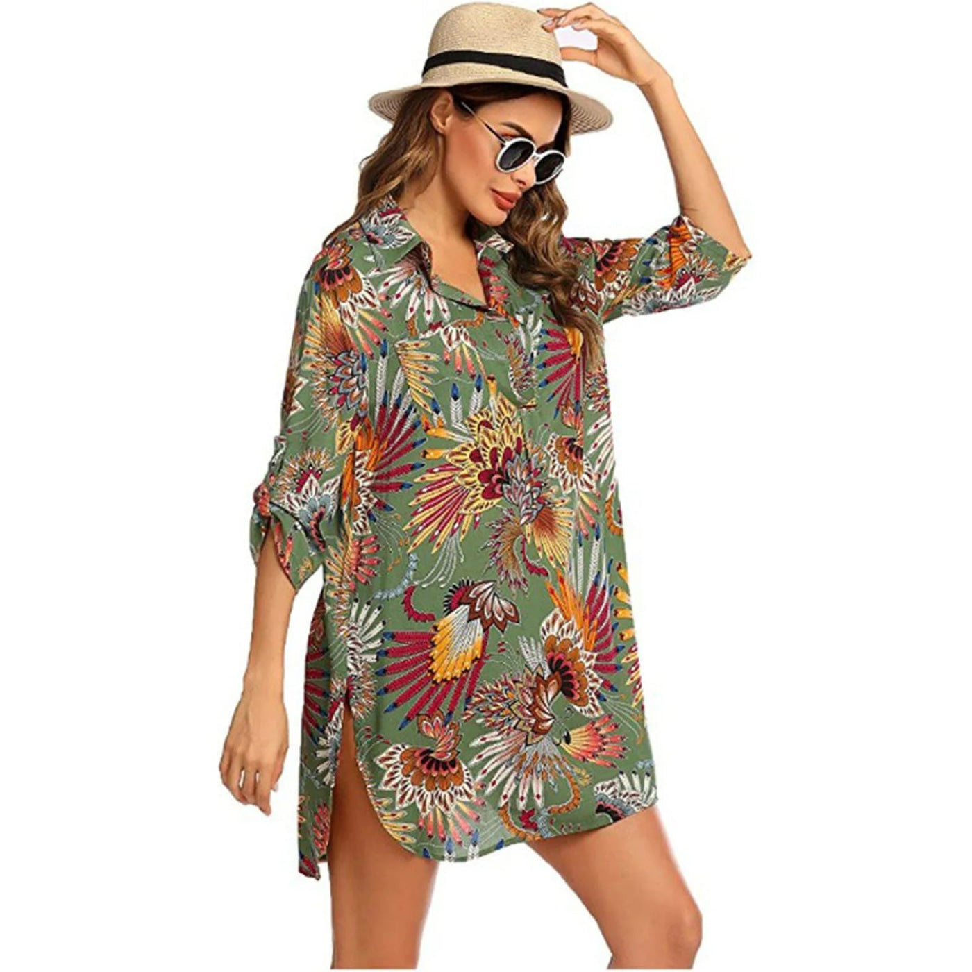 MODA bloemenprint uit één stuk lange zomer blouse