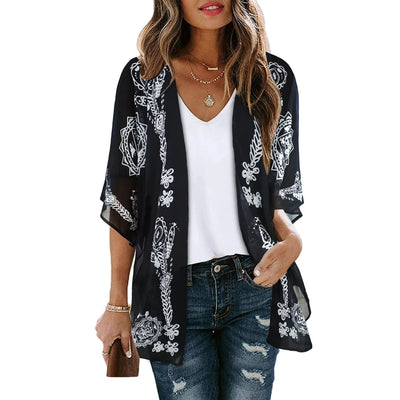 MODA roze fleece lange zomer blouse met bloemenprint