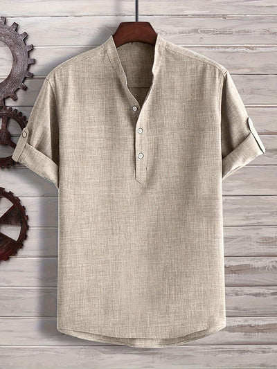 Khaki Henley-Shirt - Lukas