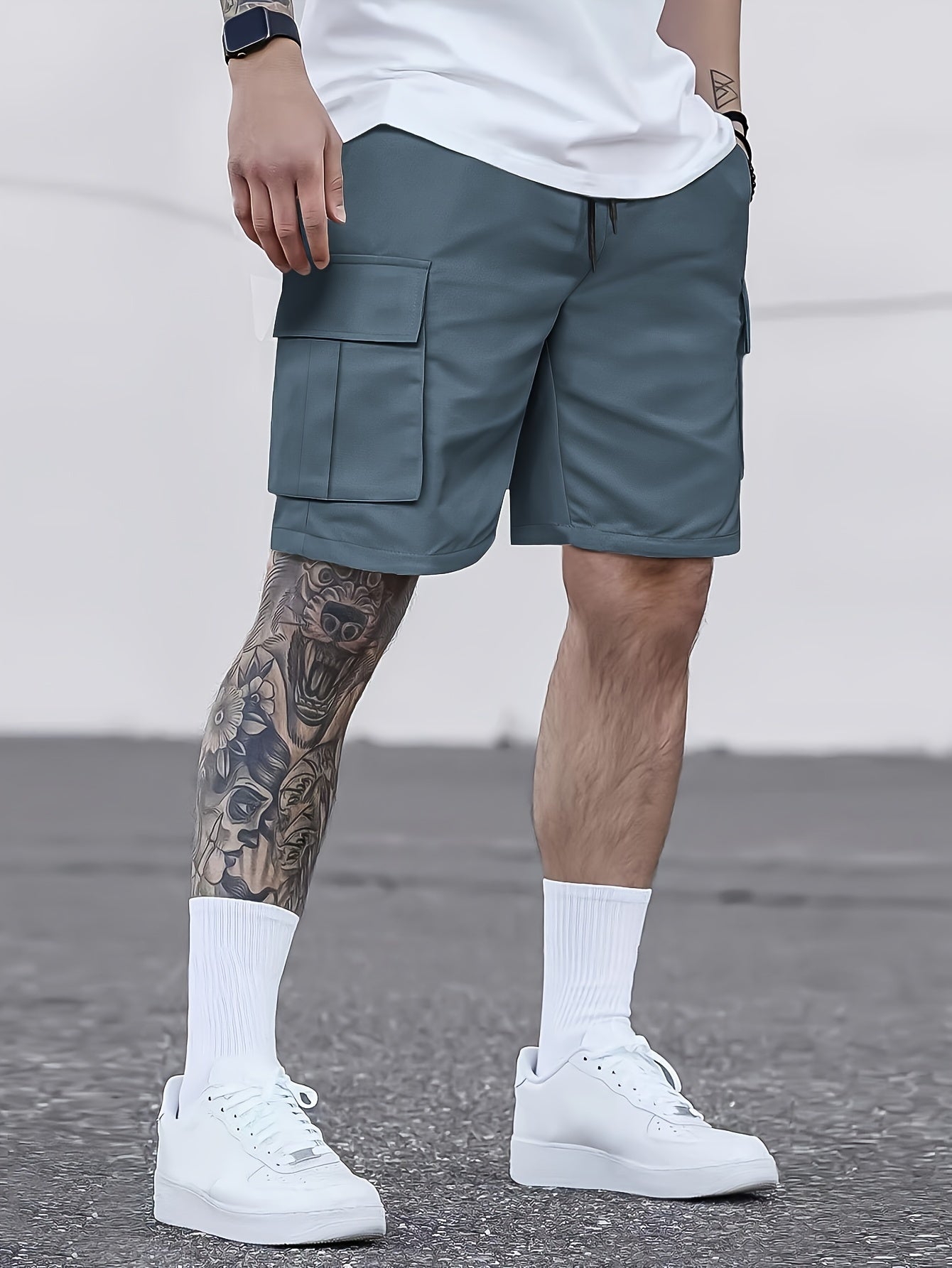 Herren Cargo-Bermudashorts in Beige