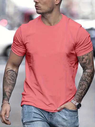 Schwarzes Basic-T-Shirt für Herren - Leo