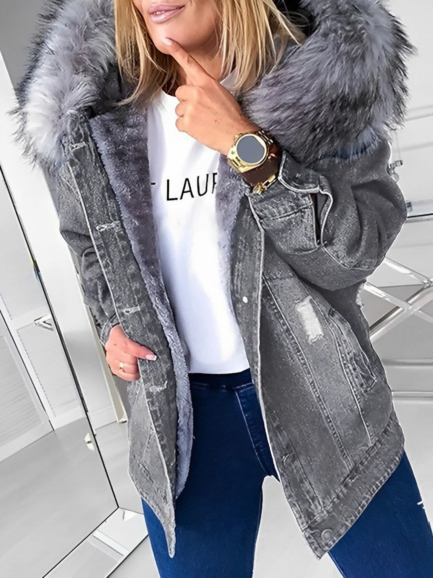 Bliss - Laurel Jeansjacke mit Pelz