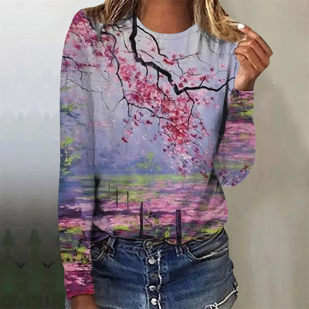 Élise Fauve® - Lila Dames Artie-Print T-shirt