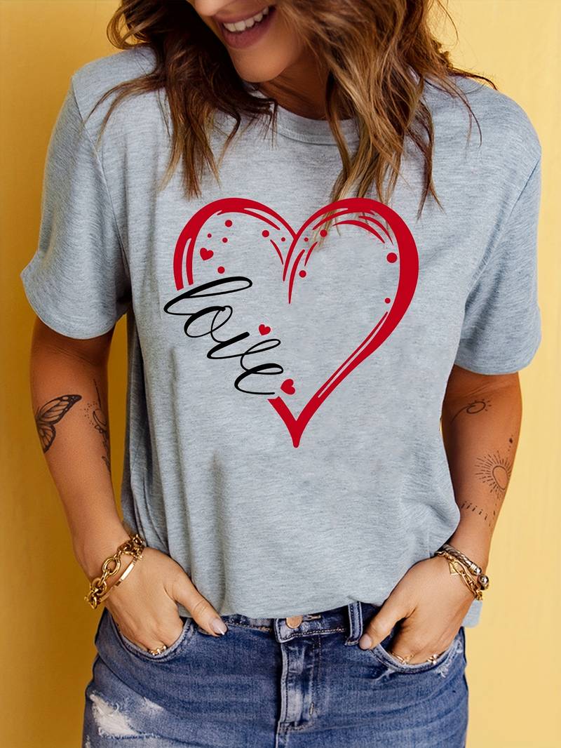 Chloe – t-shirt mit rundhalsausschnitt und love-print