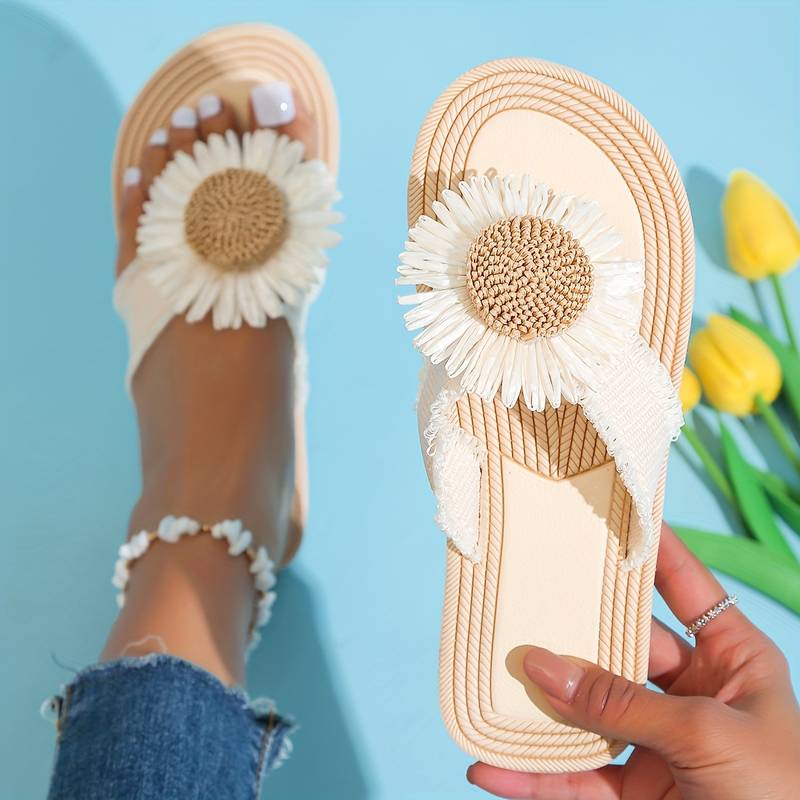 Leli - Wunderschöne Boho-Sandalen mit Blume