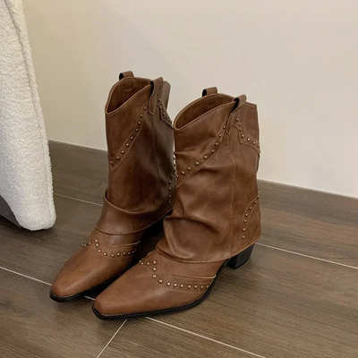 Trendige knöchelhohe Westernstiefel - Fien