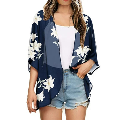 MODA rode eenvoudige ademende lange zomer blouse