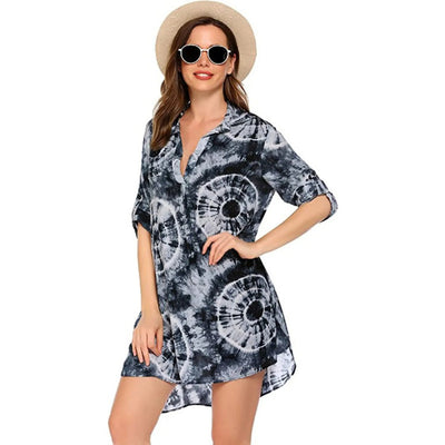 MODA bloemenprint uit één stuk lange zomer blouse