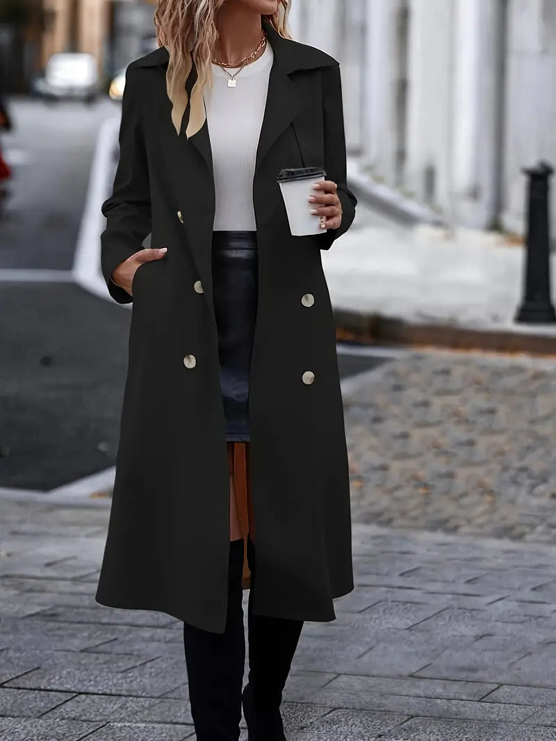 Eleganter Allure Trench mit Gürtel und Revers