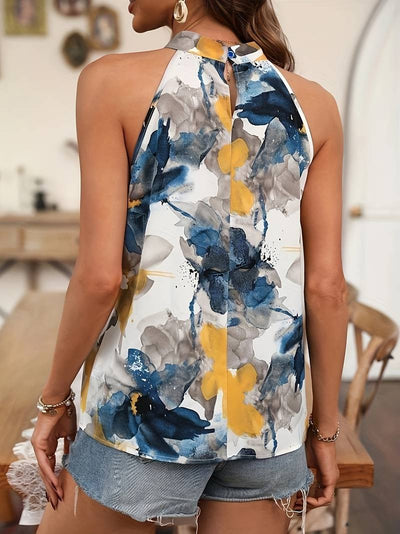 Bloemdruk Halter Hals Tanktop