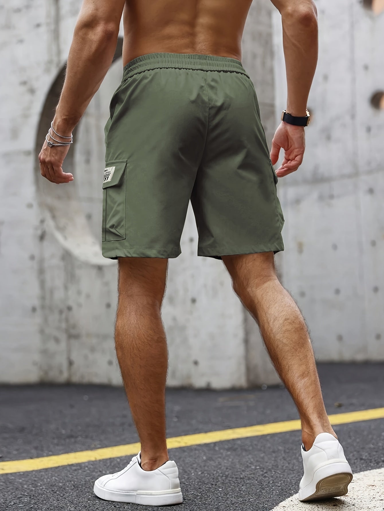 Herren Cargo-Bermudashorts in Beige