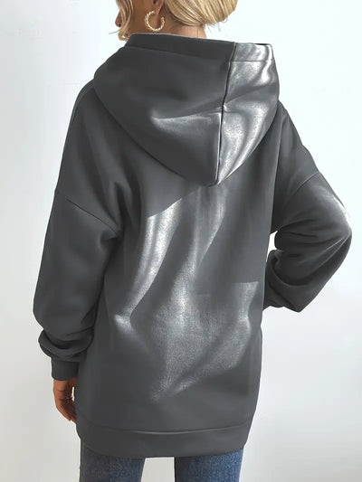 Hoodie met lange mouwen en koord