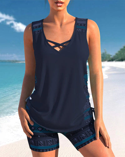 Geometrischer Druck Tankini Set - Sharel