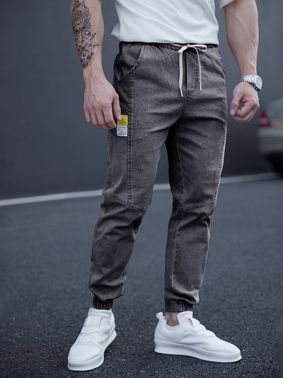 Schwarze Herren-Jeans-Jogger mit lockerem Schnitt